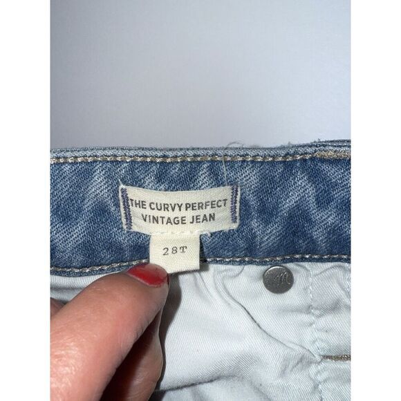 Madewell Curvy Perfect Vintage Jeans 28 Tall 90s Mom Jean Stretch Blue Denim - Picture 15 of 16